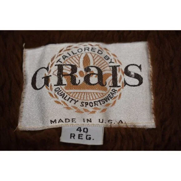 Vintage Men's 80's Grais Brown Wool Blend Trench Coat Faux Fur Collar & Lining 4 - Picture 4 of 6